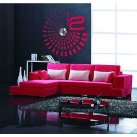 Reloj Pared Rojo DIY