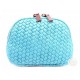 Monedero Piel Trenza Azul