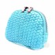 Monedero Piel Trenza Azul