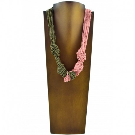 Colgante Collar Bicolor Rosa