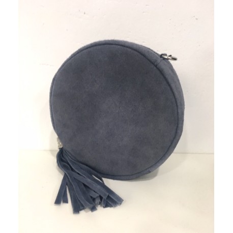 Bolso Piel Bandolera Azul Gris