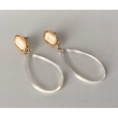 Pendientes Cristal Nácar