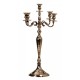 Candelabro de 5 brazos estilo clásico en metal plateado brillante