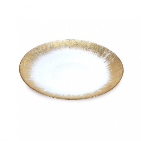 Plato Bajo Cristal Dorado