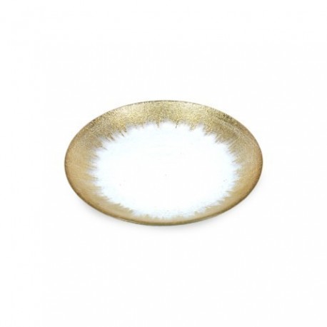 Plato Postre Cristal Dorado