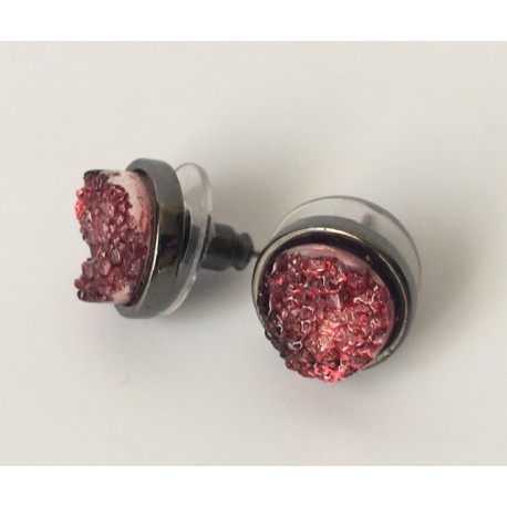 Pendientes Cristal Rojo Vino