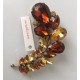 Broche Hoja Cristal Tostado