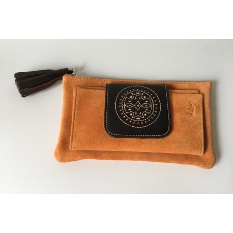 Cartera Piel Ocre
