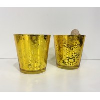 Vaso Portavelas Dorado