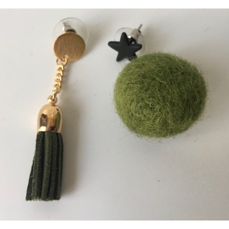 Pendientes Estrella Verde