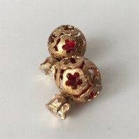 Pendientes Doble Bola Rojo