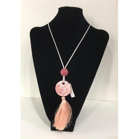 Collar Medallón Rosa