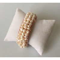Pulsera Brazalete Perla Rosa