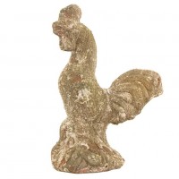 Figura de gallo artesanal de terracota