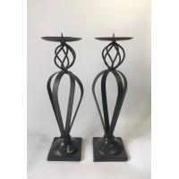 Candelabro-metal-gris