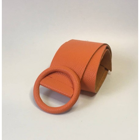Cinturón-piel-naranja