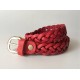Cinturón Cuero Trenza Rojo