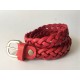 Cinturón Cuero Trenza Rojo
