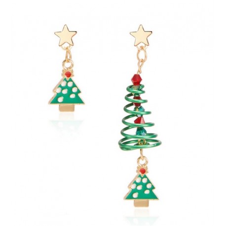 pendientes-navidad-arbol-verde