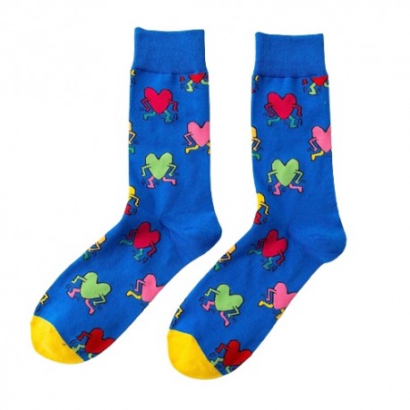 calcetines corazones azules