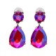 Pendientes Cristal Rosas Fucsia