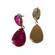 Pendientes Cristal Rosas Fucsia