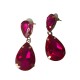 Pendientes Cristal Rosas Fucsia