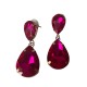 Pendientes Cristal Rosas Fucsia