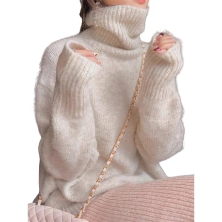 jersey-punto-beige-cuello-alto