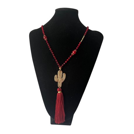 Collar Cactus Rojo
