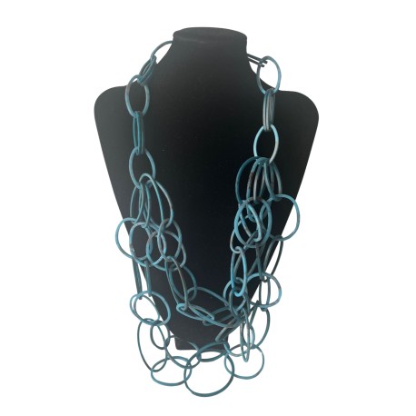 Collar Grande Aros Azules