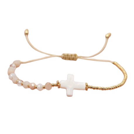 Pulsera Cruz Nácar