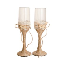 Copas Boda Rafia Set