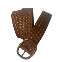 Cinturón Cuero Tachuelas Doradas