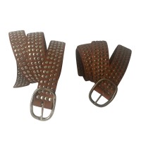 Cinturón Cuero Tachuelas Plateadas
