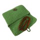 Bolso de mano verde pistacho de crochet con solapa y botón