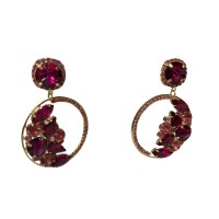 Pendientes Cristales Rosa Fucsia