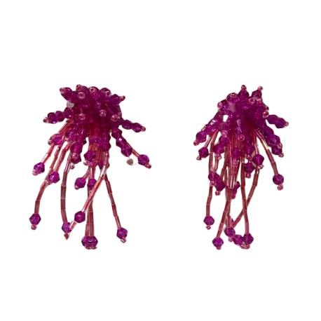 Pendientes Rosa Fucsia Bolitas