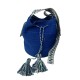 Bolso bombonera azul de crochet 