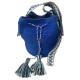 Bolso bombonera azul de crochet 