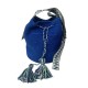 Bolso bombonera azul de crochet 