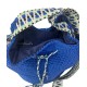 Bolso bombonera azul de crochet 