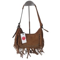 Bolso Marrón Camel Flecos