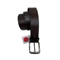 Cinturón de piel marrón chocolate unisex para vaqueros o vestir