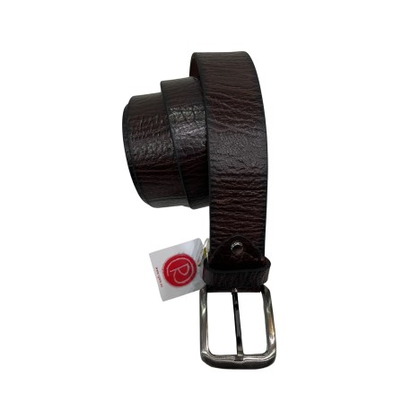Cinturón de piel marrón chocolate unisex para vaqueros o vestir