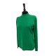 Jersey de punto fino verde hierba con cuello medio
