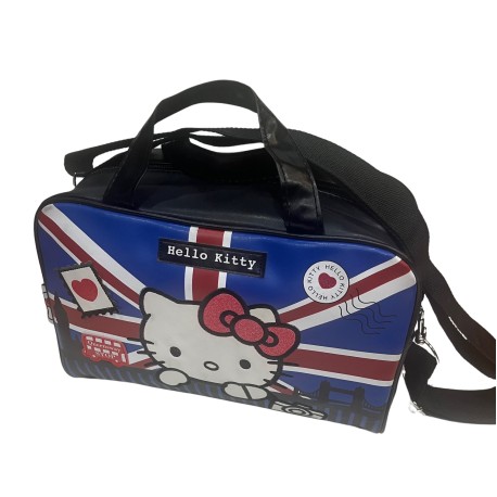 Bolso Hello Kitty mediano negro con asas y correa larga