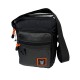 Bolso bandolera unisex negro con compartimentos de lona impermeable