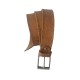 Cinturón unisex de cuero marrón camel para vaqueros