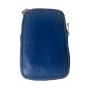 Bolso de piel azul intenso con bandolera para móvil